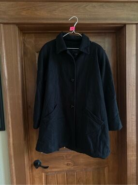 Vintage Dillards 100% Wool Black Pea Coat